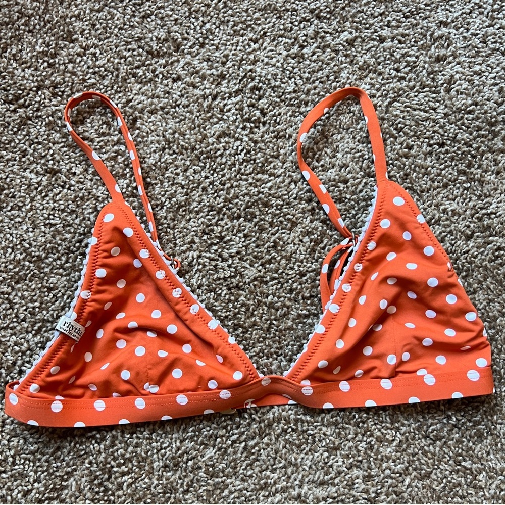 Rhythm Polka Dot Orange White Bikini Top